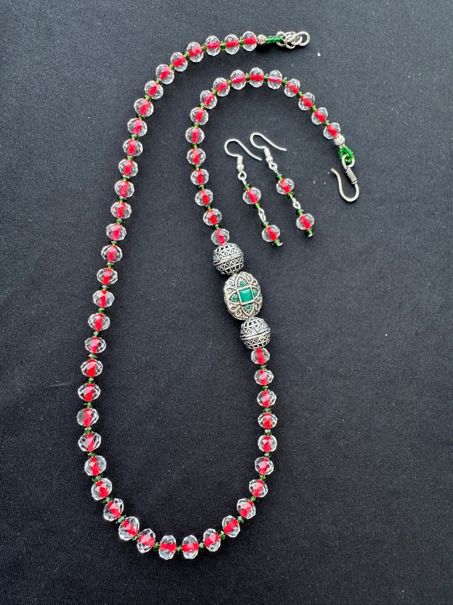 Crystal & Silver-Tone Beaded Necklace Set - Beaded Treasures