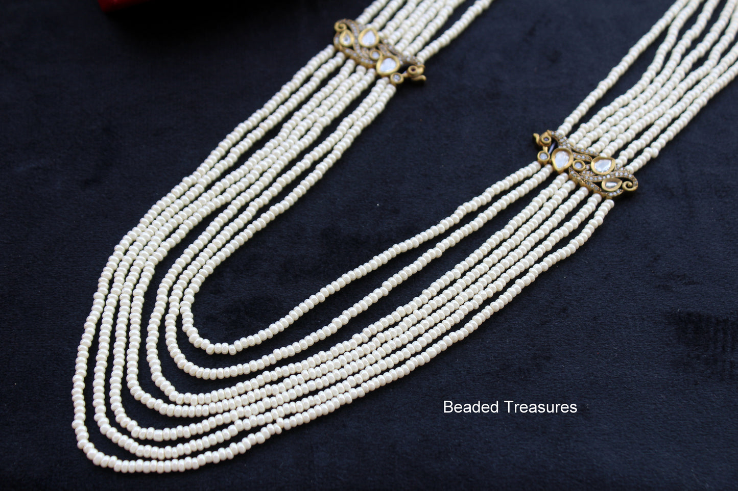 Real Pearl Seven Line Layered Necklace - Beaded Treasures