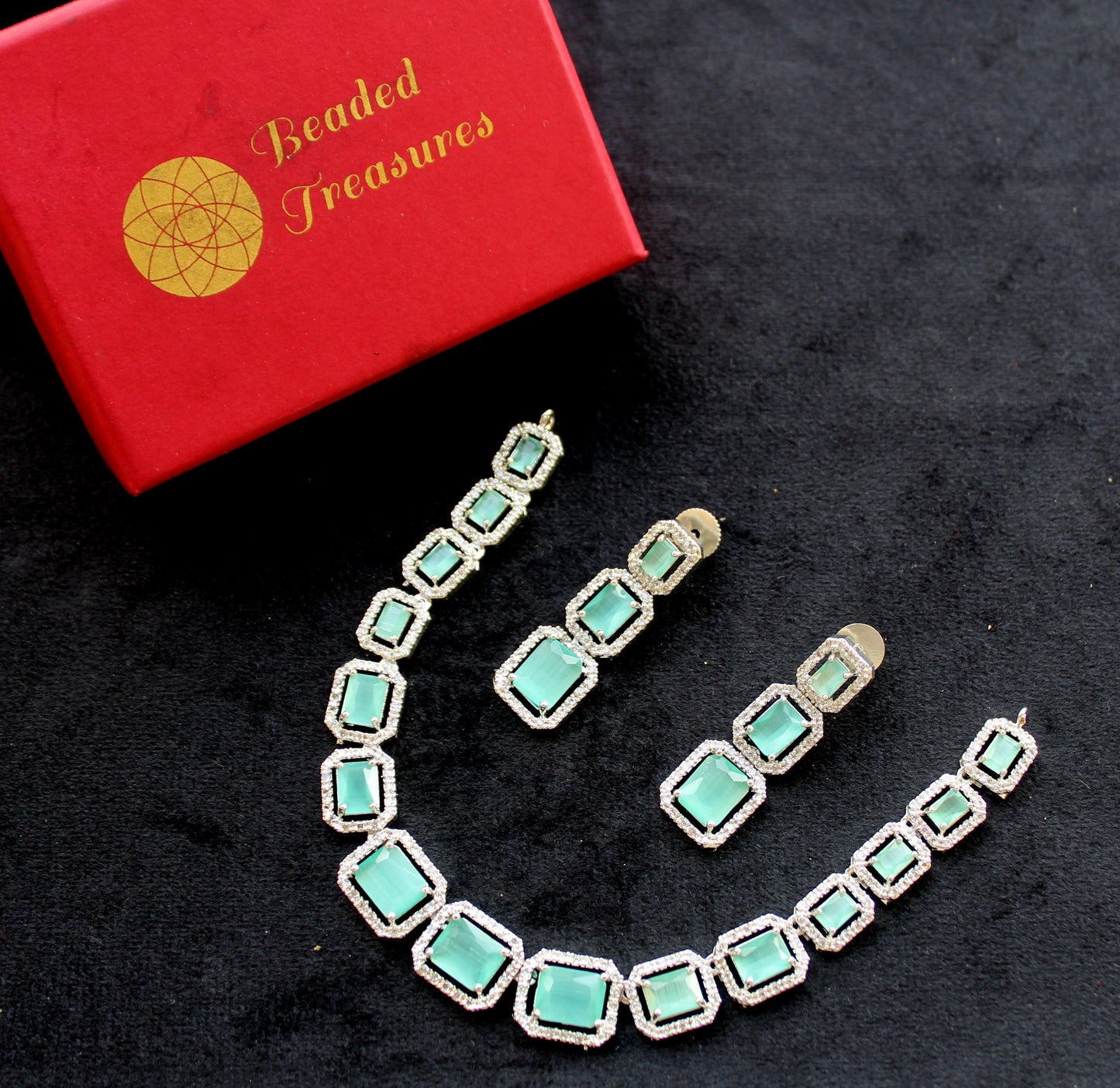 Octo Pastel Colored Designer Necklace Set - Beaded Treasures