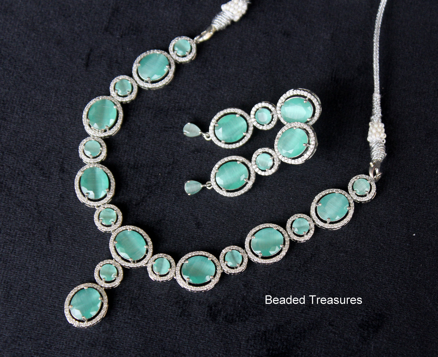 Anaya AD Necklace Set - Beaded Treasures