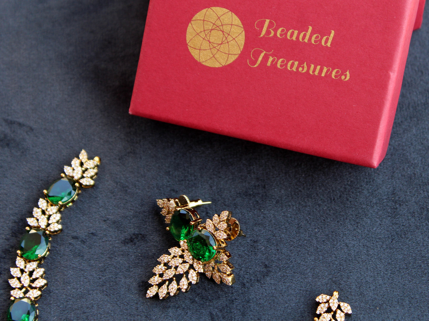 Emerald Lussie Victorian Jewellery Set - Beaded Treasures