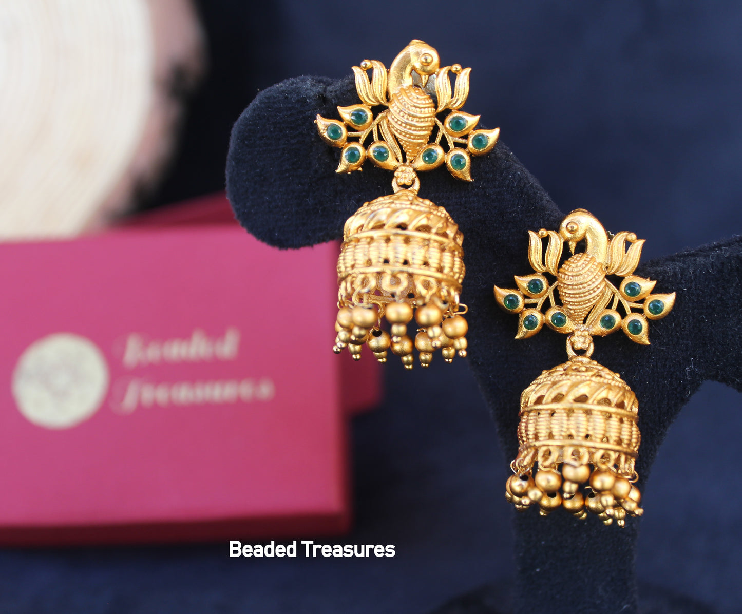 Peshwai Jhumki Earrings - Beaded Treasures