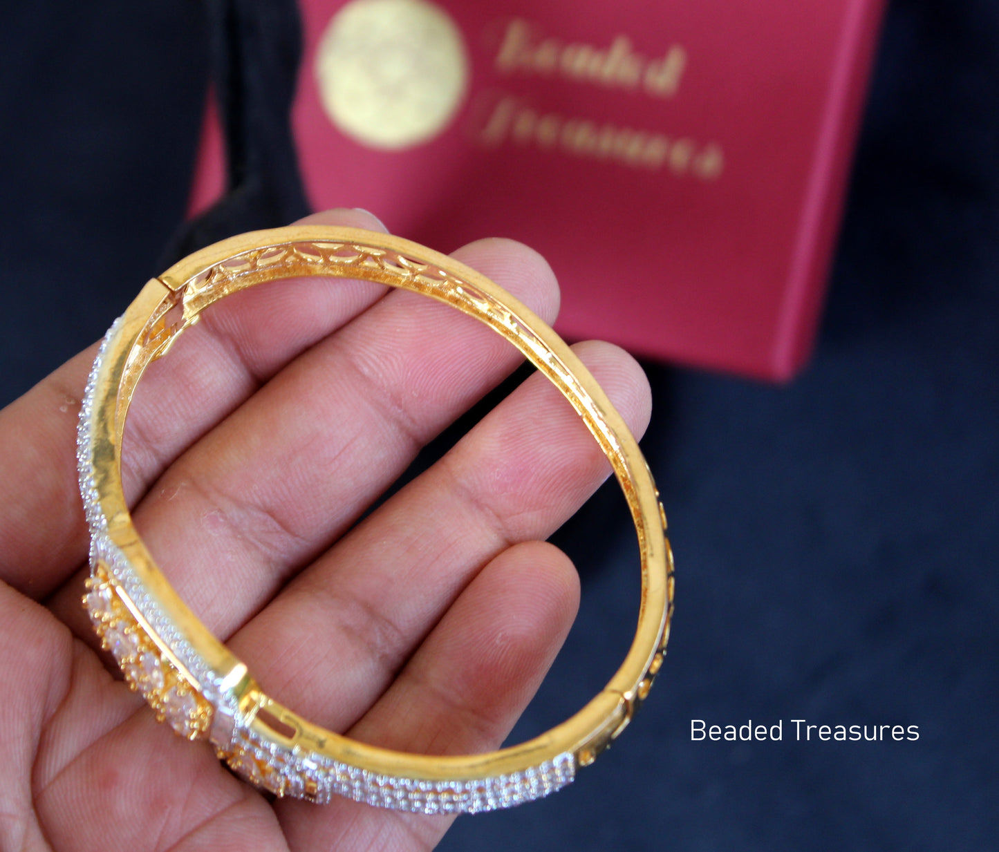 American Diamond Kada - Beaded Treasures