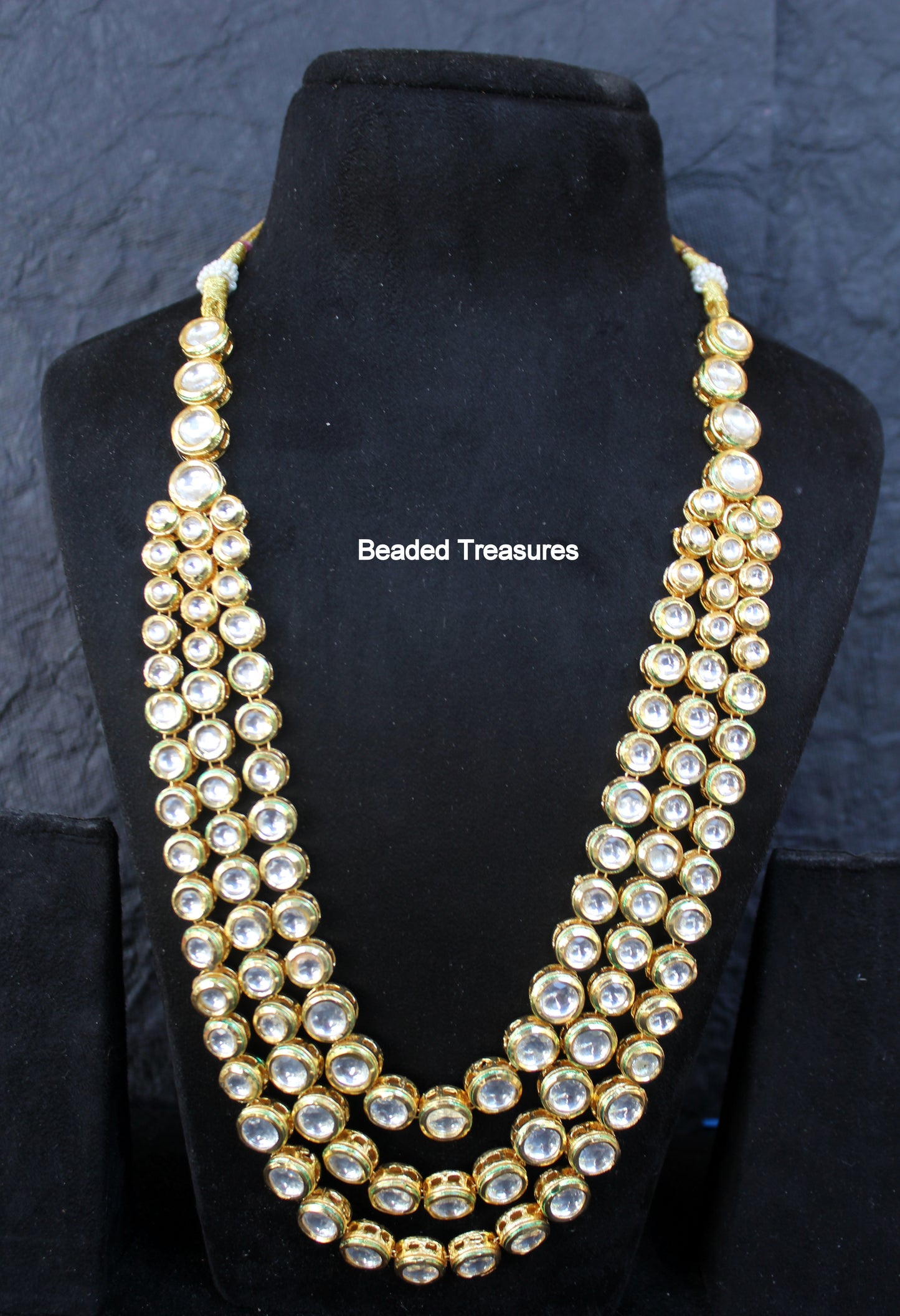 Elegant Kundan Layered Necklace - Beaded Treasures