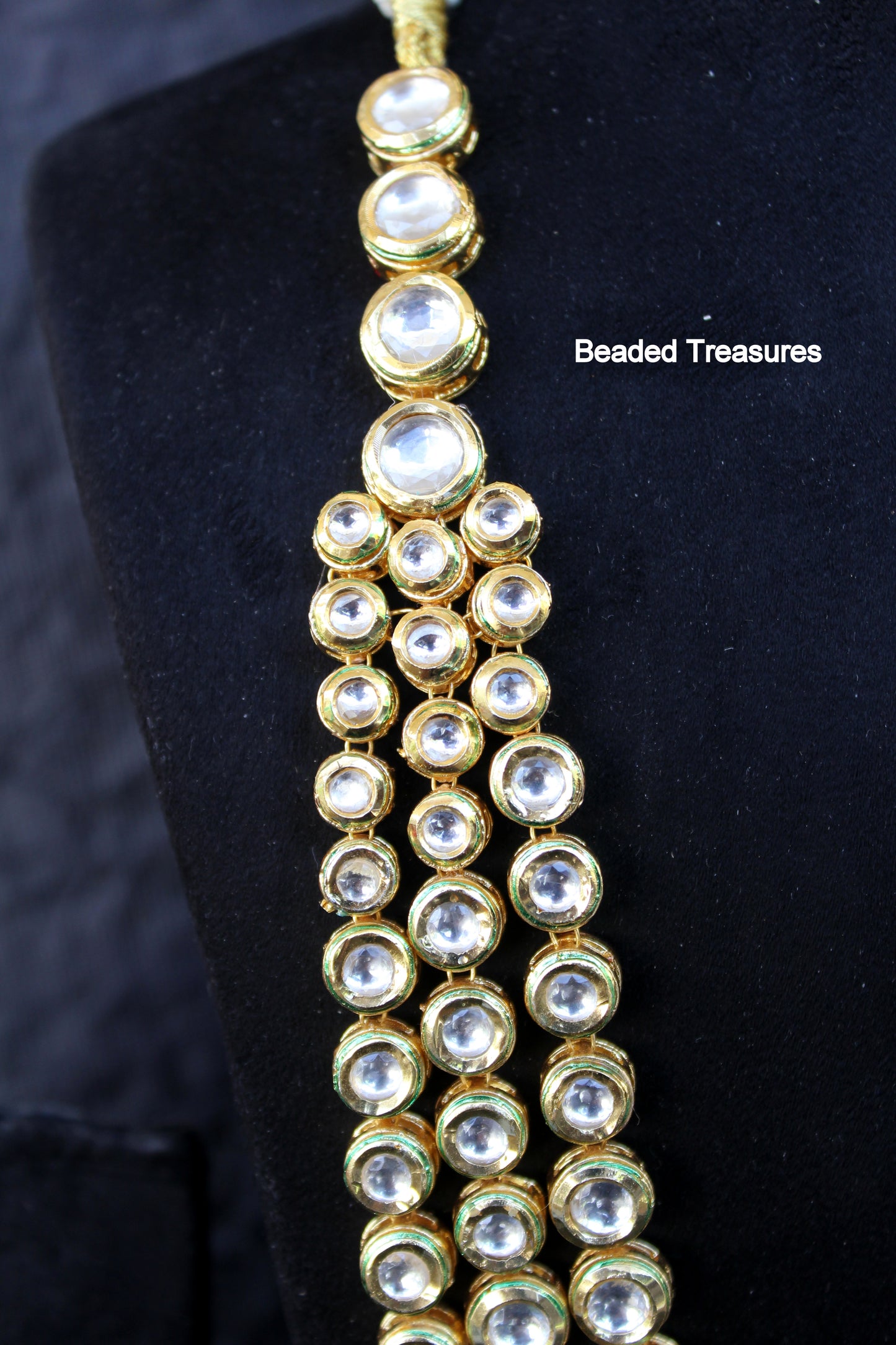 Elegant Kundan Layered Necklace - Beaded Treasures