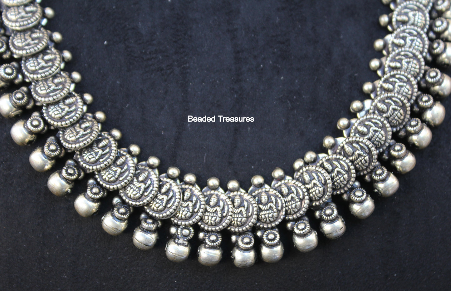 German Silver Lakshmi Devi Necklace - Beaded Treasures