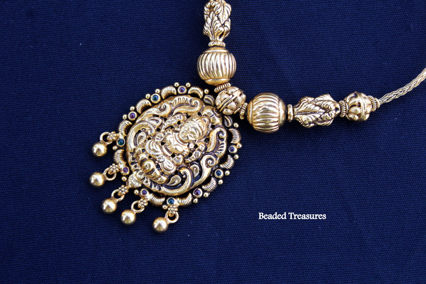 Gold-Toned Lord Ganesha Necklace - Beaded Treasures