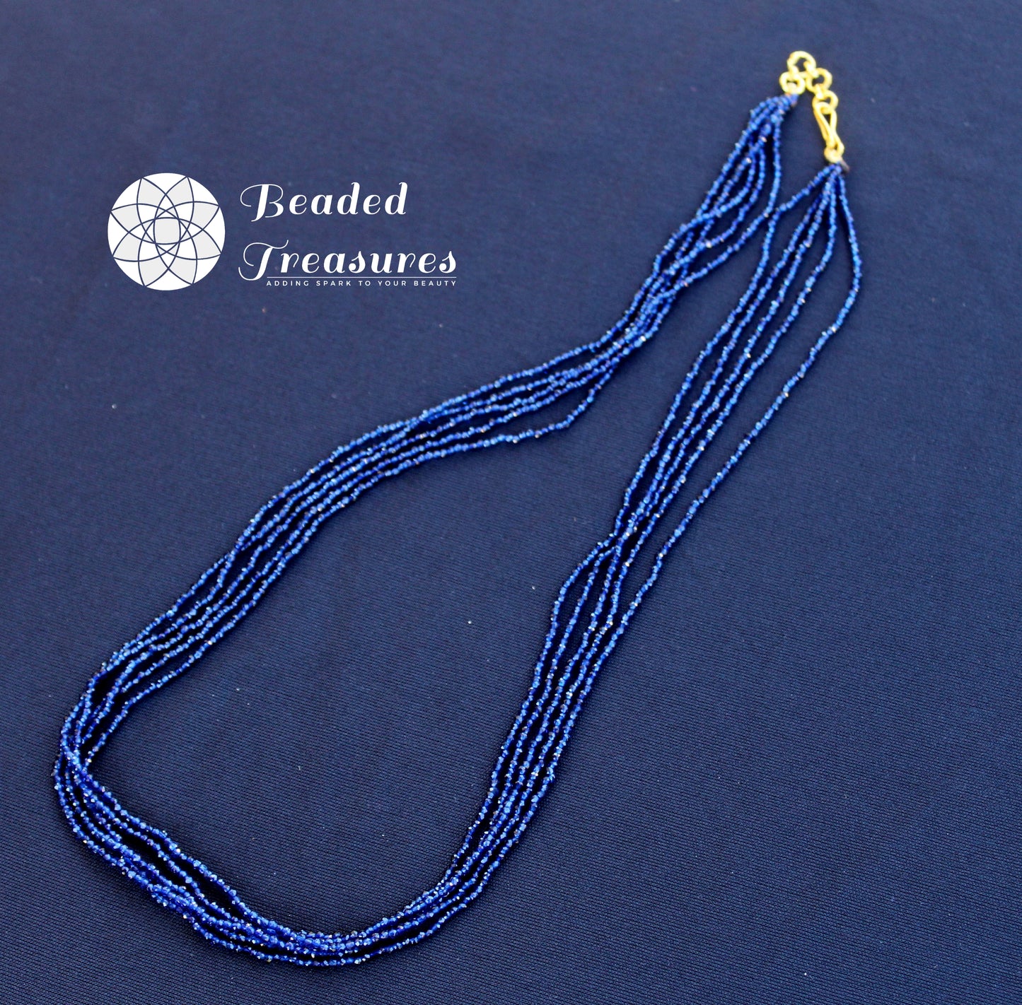 Multi-Layered Blue Hydro Crystal Necklace - Beaded Treasures