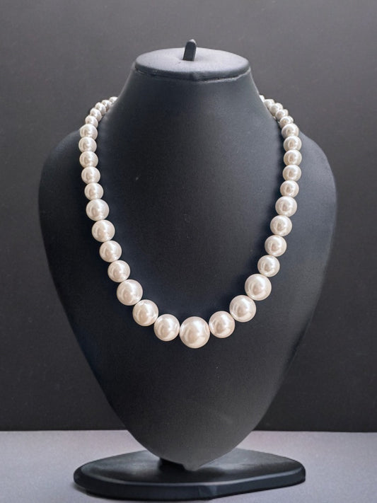 Handmade Graduated White Pearl Necklace - Beaded Treasures