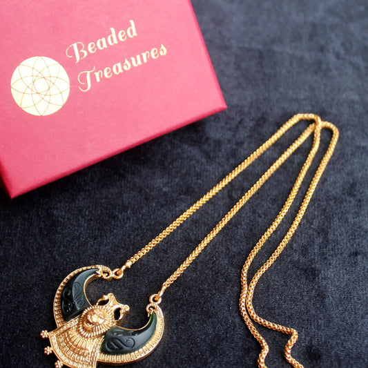 Scarab Pendant Necklace - Beaded Treasures