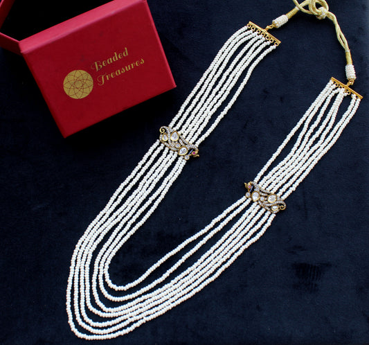 Real Pearl Seven Line Layered Necklace - Beaded Treasures