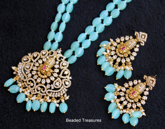 Kundan and Beads Necklace Set - Beaded Treasures