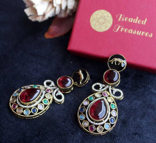 Zardozi Earrings - Beaded Treasures