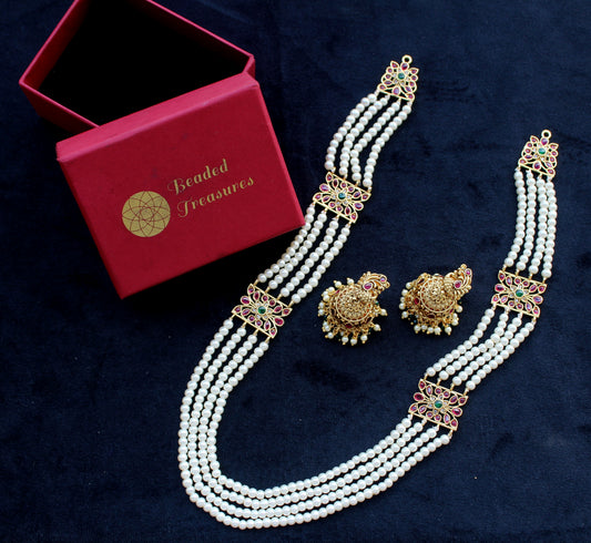 Pearl Layered Haar Set - Beaded Treasures Bridal Jewelry