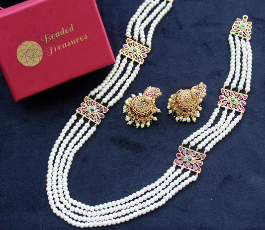 Pearl Layered Haar Set - Beaded Treasures Bridal Jewelry