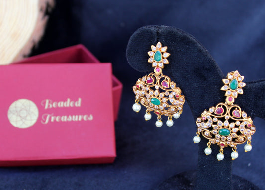 Splendid Peacock AD Earrings - Beaded Treasures