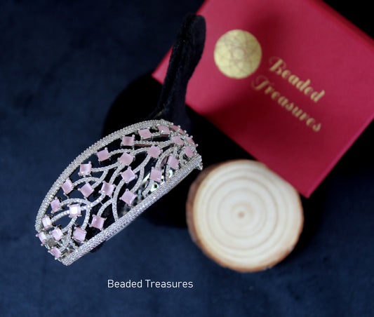 Pink Stone AD Bangle - Beaded Treasures