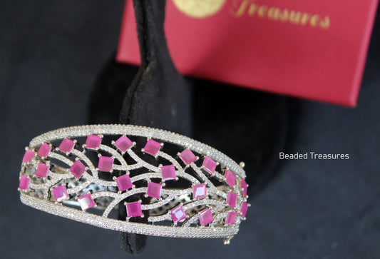 Pink Stone CZ Bracelet - Beaded Treasures