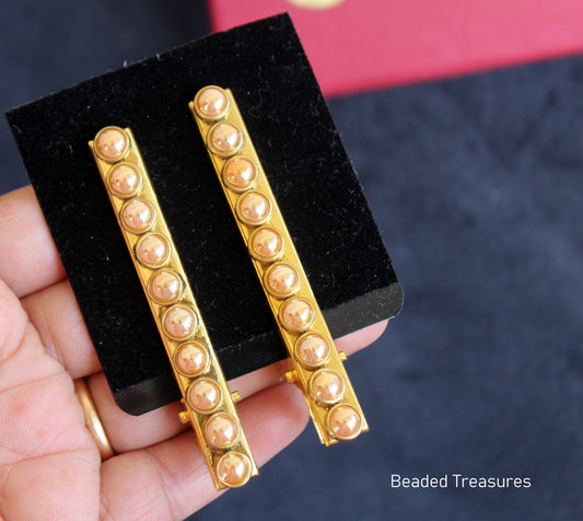 Pearl Hair Clips (Pair) - Beaded Treasures