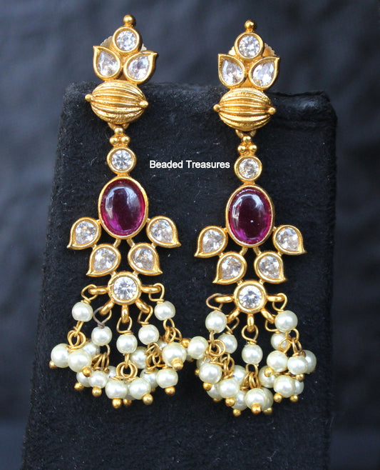 Navaratna Guttapusalu Necklace Set with Earrings - Beaded Treasures