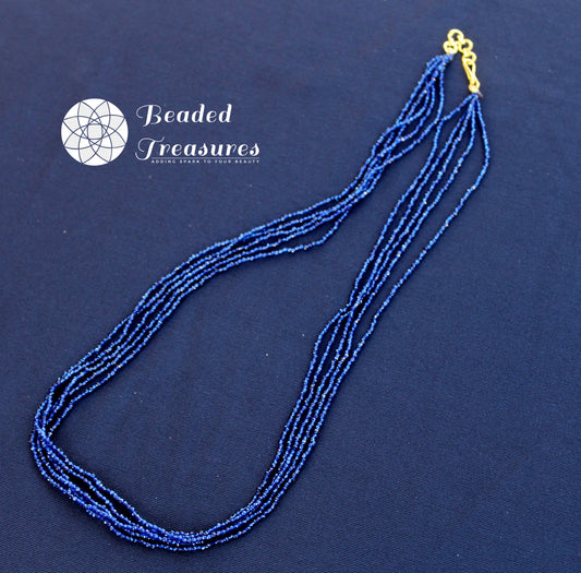 Multi-Layered Blue Hydro Crystal Necklace - Beaded Treasures