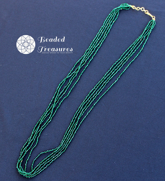 Multi-Layered Green Hydro Crystal Necklace - Beaded Treasures