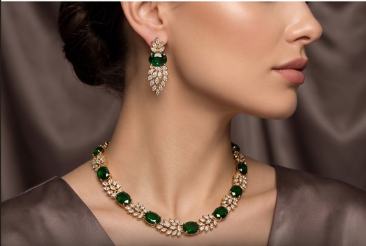 Emerald Lussie Victorian Jewellery Set - Beaded Treasures